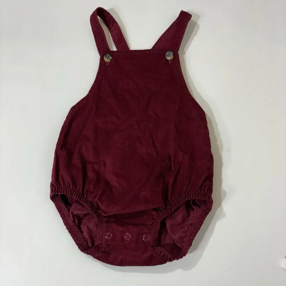 Carter's Baby Girl's Floral Bubble Romper Long Sleeve T-Shirt Burgundy Red 9m